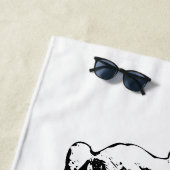 軽やかな線の猫 ビーチタオル (インサイチュ)