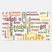 軽やかな言葉のクラウドアートプリント 長方形シール (正面)