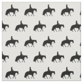 軽やかに駆ける黒い西部の喜びの馬のシルエット ファブリック (見本)