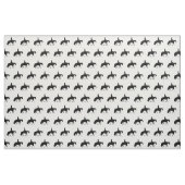 軽やかに駆ける黒い西部の喜びの馬のシルエット ファブリック (ファットクウォーター)