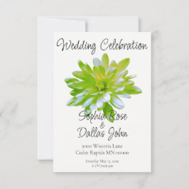 軽エレガントい緑のフローラ 招待状