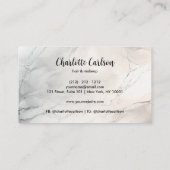 軽エレガント大理石モノグラムスクリプト名刺 名刺 (裏面)