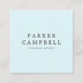 軽エレガント水青ミニマスタイリッシュリスト スクエア名刺 (正面)