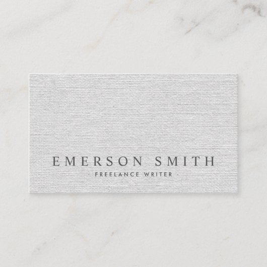 軽エレガント灰色のフェイクリネン 名刺 (正面)