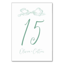 軽エレガント緑の手引き弓結婚の テーブルナンバー