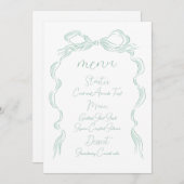 軽エレガント緑の手引き弓結婚の メニュー (正面/裏面)