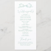 軽エレガント緑の手引き弓結婚式 プログラム (裏面)