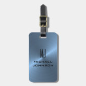 軽エレガント色ブラシ付きメタリックモノグラムの ラゲッジタグ (正面縦)