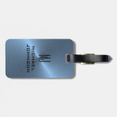 軽エレガント色ブラシ付きメタリックモノグラムの ラゲッジタグ (裏面横)