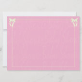 軽カスタマイズピンクの赤ん坊の女の子シャワーの招待 招待状 (裏面)