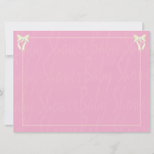 軽カスタマイズピンクの赤ん坊の女の子シャワーの招待 招待状 (裏面)