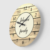 軽カスタムい素朴木目ファミリ名 ラージ壁時計 (傾斜)