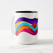 軽カスタム桃コーラルオレンジストライプ色 ツートーンマグカップ (正面左)