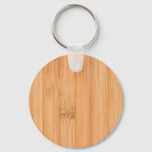 軽カッコいいエレガント褐色の竹材プリント キーホルダー (正面)