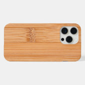 軽カッコいいエレガント褐色の竹材プリント iPhoneケース (裏面横)