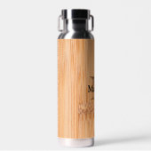 軽カッコいい褐色の竹材プリント ウォーターボトル (正面)