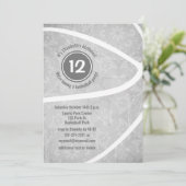 軽ガーリー灰色バスケットボールバースデーパーティー 招待状 (スタンド正面)