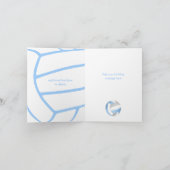 軽ガーリー青グレーバレーボール16歳の誕生日 カード (内部)