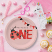 軽サーモンピンクのラディバグああ何のおもしろいは1つ ペーパープレート (パーティー)