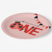 軽サーモンピンクのラディバグああ何のおもしろいは1つ ペーパープレート (アングル)