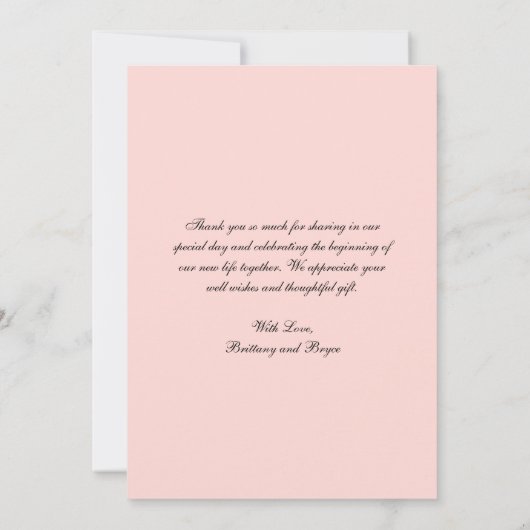 軽スタイリッシュモダンScript Love 感謝してい Flat Card サンキューカード (裏面)