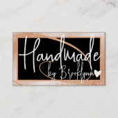 軽スタイリッシュ桃フレームハート手作り 名刺 (正面)