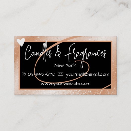 軽スタイリッシュ桃フレームハート手作り 名刺 (裏面)