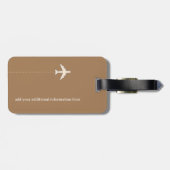 軽パーソナライズされた茶色エレガントエアロトラベル ラゲッジタグ (裏面横)