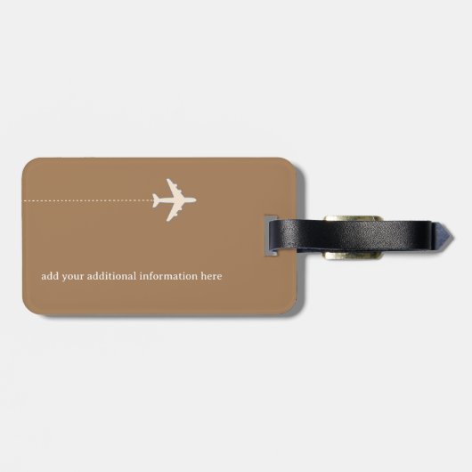 軽パーソナライズされた茶色エレガントエアロトラベル ラゲッジタグ (裏面横)