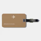 軽パーソナライズされた褐色の飛行機の旅行 ラゲッジタグ (裏面横)