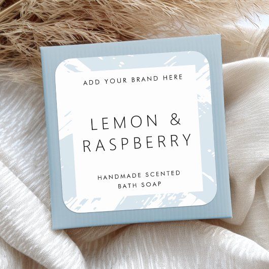 軽ミニマル塵ブルーブッシュストローク製品ラベル スクエアシール