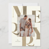 軽メリー青銅/金ゴールド2フォトクリスマス シーズンカード (正面)