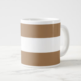 軽モダンいモチャ茶の白航海のストライプ色 ジャンボコーヒーマグカップ