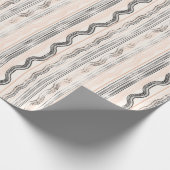 軽モダンエレガント過のストライプミニマルな人 ラッピングペーパー (角)