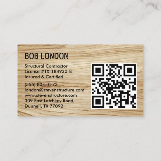 軽モダン木材建築QRコード契約者 名刺 (裏面)