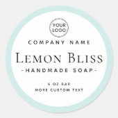 軽モダン水青縁ど製品ラベル ラウンドシール (正面)