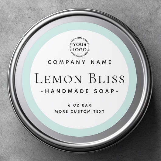 軽モダン水青縁ど製品ラベル ラウンドシール