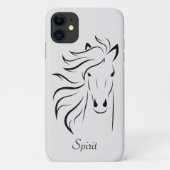 軽モダン灰色の馬シルエットイメージアート Case-Mate iPhoneケース (裏面)