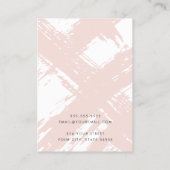 軽モダン赤面ピンクブラシストロークイヤリングカード 名刺 (裏面)