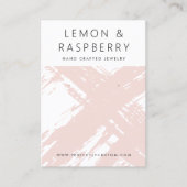 軽モダン赤面ピンクブラシストロークイヤリングカード 名刺 (正面)