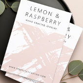 軽モダン赤面ピンクブラシストロークイヤリングカード 名刺