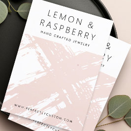 軽モダン赤面ピンクブラシストロークイヤリングカード 名刺