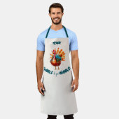 軽予測できな桃の水の色トルコ感謝祭 エプロン (着用した状態)