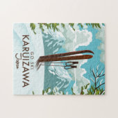 軽井沢日本スキー旅行ポスター ジグソーパズル (横)