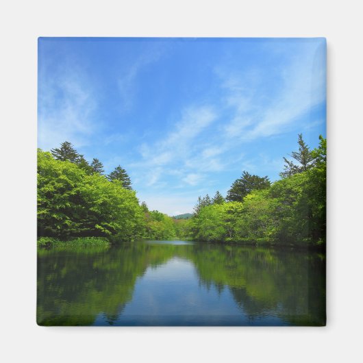 軽井沢・夏の雲場池 マグネット (正面)