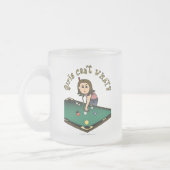 軽女ビリヤード選手 フロストグラスマグカップ (左)