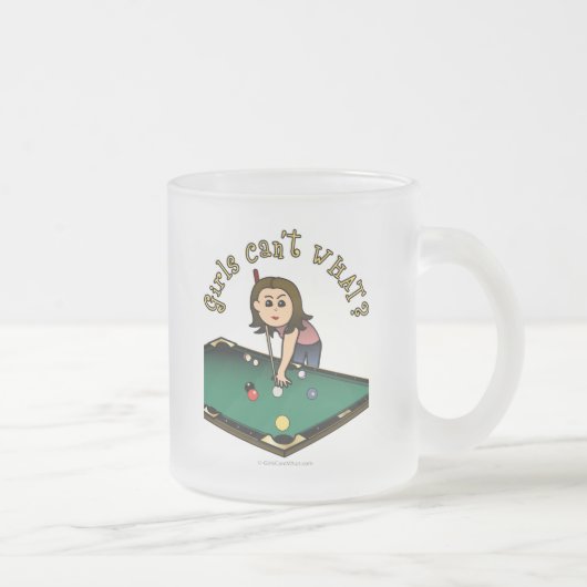軽女ビリヤード選手 フロストグラスマグカップ (右)
