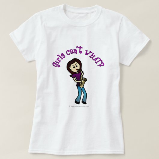 軽女子サクソフォン奏者 Tシャツ (デザイン正面)