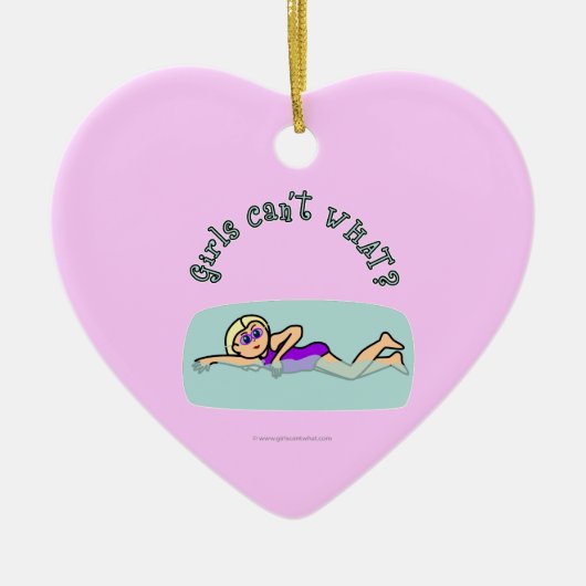 軽女子スイミング セラミックオーナメント (正面)