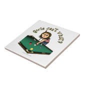 軽女子ビリヤード選手 タイル (側面)